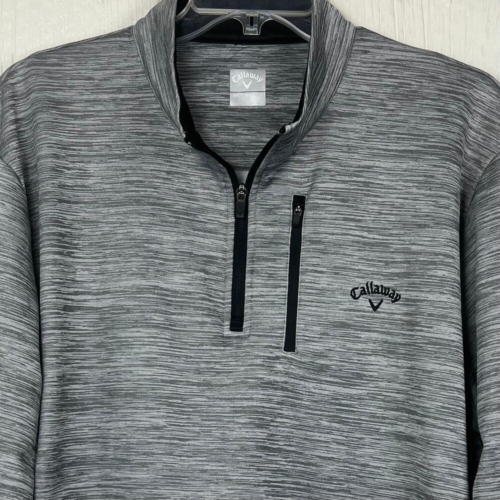 Callaway Fleece pullover men’s XXL long sleeve quarter zip, front zip pocket - Picture 3 of 6